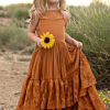 Robe Cérémonie Fille Terracotta