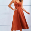 Robe Longue Plissée Terracotta