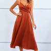 Robe Longue Plissée Terracotta